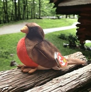 Ty Beanie Baby "EARLY the Robin" Birds Collection Redbreast Plush Toy 1998